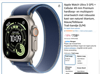 Apple Watch Ultra 3 voor €738,95 bij Amazon