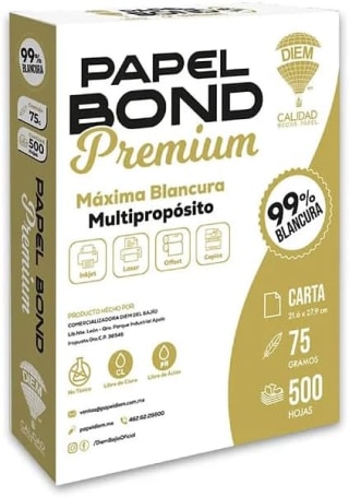 Papel Bond Premium 75 g/m² 500 hojas por $84 | Oferta Amazon