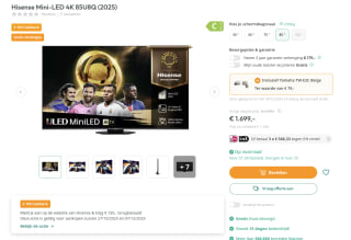 Hisense Mini-LED 4K 85U8Q (2025) voor 1549 euro dmv cashback