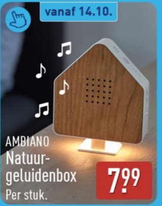 Muziekdoosje met natuurgeluiden voor €7,99 bij Aldi