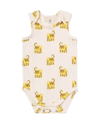 HEMA baby meegroei body dieren gebroken wit voor €2,75 bij HEMA