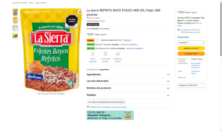 Frijoles Refritos La Sierra 400g por $9 | Oferta Amazon
