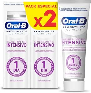 Oral-B Pro 3D White Clinical Dentífrico Blanqueante, 2x75ml por 4.75€