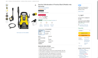 Hidrolavadora Karcher 1500 PSI por $997 | Amazon (Invex Access)