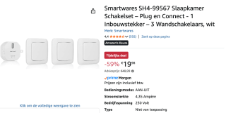 Smartwares SH4-99567 Schakelset voor €19,98 bij Amazon