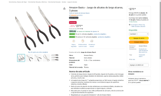 Juego de Alicates de Largo Alcance 3 Piezas por $272 | Oferta Amazon