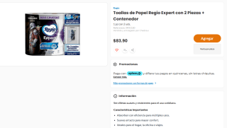 Toallas de Papel Regio Expert con 2 Piezas + Contenedor por $84 | Chedraui