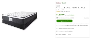 Colchón más Box Matrimonial Selther Pure Cloud por $4,599 en Bodega Aurrera