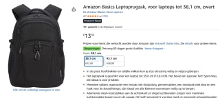Amazon Basics Rugzak met Tech Spot-hoes voor €13,50