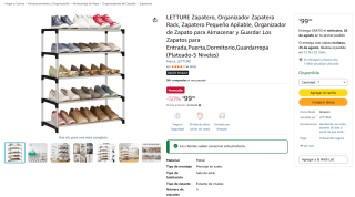 Zapatero LETTURE 5 niveles por $99 en Amazon