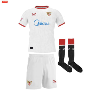 Conjunto 1ª equipación Real Madrid infantil blanco 24/25 por 25€