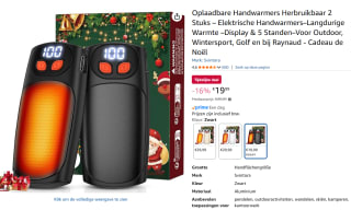 2 Stuks Oplaadbare Handwarmers voor €19,99 bij Amazon