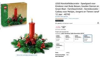 LEGO Icons Kersttafeldecoratie voor €18,99 bij Amazon