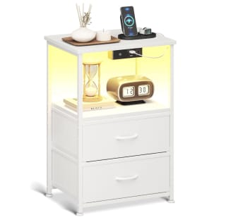 COLESHOME mesitas de noche con enchufe puertos usb y tira de luces led por 35.99€