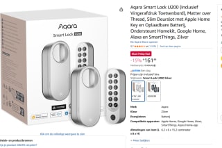 Aqara Smart Lock U200 (Inclusief Vingerafdruk Toetsenbord),voor €161,49 bij Amazon