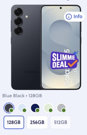 Samsung Galaxy S25 voor €315 bij Odido (onbeperkt GB + SMS +Min) met ING rentepunten