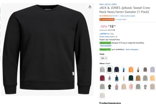 Jack & Jones Bradley Heren Sweater voor €18,74 bij Amazon
