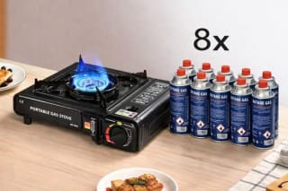 Draagbaar Gasstel met Koffer met 8 Gaspatronen voor €23,50 bij Bol