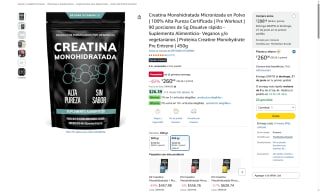 Creatina 450g por $260 | Oferta Amazon