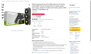 Tarjetas ZOTAC RTX 5080 16GB GDDR7 OC por $25,943 | Amazon