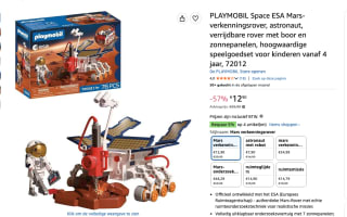 Playmobil ESA Mars verkenningsvoertuig (72012) voor €12,90 bij Amazon