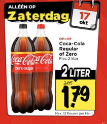 Fles Coca‑Cola 2 L (Regular of Zero) voor €1,79 bij Vomar