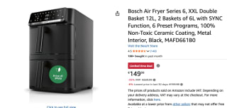 Bosch MAFD661B0 XXL Airfryer - Serie 6 - 12L voor €149,99 bij Amazon
