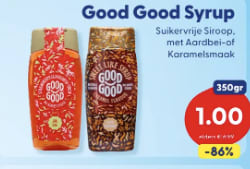 Good Good syrup suikervrije siroop voor €1 bij die Grenze
