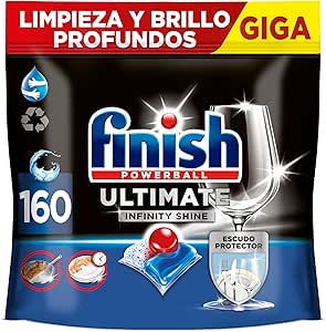 160 pastillas Finish Powerball Ultimate Infinity Shine lavavajillas por 22.49€