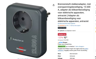 Brennenstuhl stekkeradapter (13.500 A) voor €6,66 bij Amazon