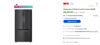 Refrigerador LG 29 Pies por $18,490 | Walmart