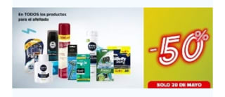 -50% de Descuento en Todos los productos para el Afeitado.