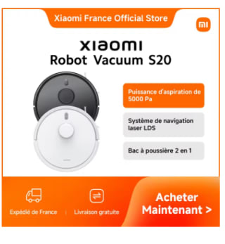 Robot Aspirateur Xiaomi Vacuum S20 à 172,27€