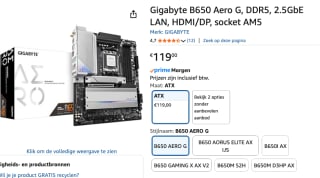 GIGABYTE B650 AERO G (rev. 1.0) - Moederbord voor €119 bij Amazon