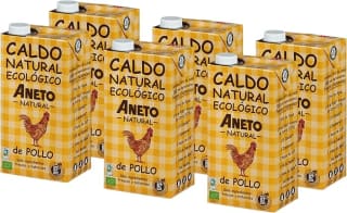 12 unidades Aneto 100% Natural Caldo de Pollo Ecológico de 1L por 27,55€