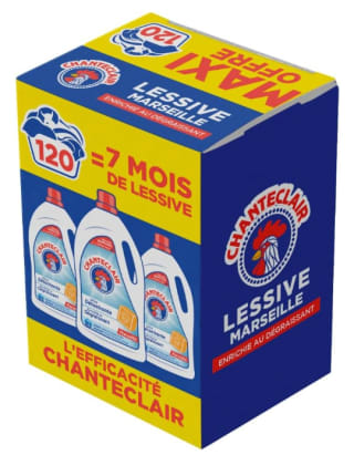 Pack de 3 Lessive Liquide Chanteclair Concentrées Marseille 1800 ml à 19,95€