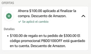 Cupón de $100 de Rebaja en $300 en Amazon Now