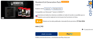 Resident Evil Generation Pack para NSW por $1,743 | Play Asia