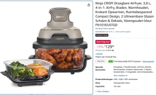 Ninja CRISPi Draagbare Airfryer, 3,8 L voor €119,98 dmv code bij Amazon