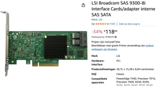 LSI SAS 9300-8i Host Bus Adapter voor €118,69 bij Amazon