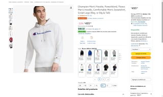 Sudadera Champion Powerblend Hombre Forro Felpa por $496 | Amazon