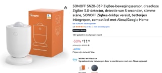 SONOFF Zigbee-bewegingssensor voor €11,46 bij amazon