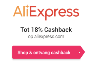 Tot 18% korting bij Aliexpress via cashbackxl