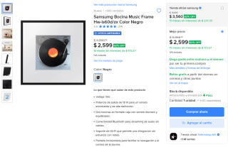 Samsung Bocina Music Frame HW-LS60D por $2,599 | Oferta Mercado Libre