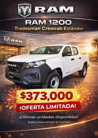 RAM 1200 Tradesman Crewcab Estándar por $373,000