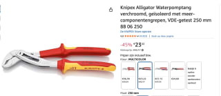 Knipex 8806250 Alligator Waterpomptang - 250mm voor €23,22 bij Amazon