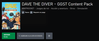 DLCs Gratis de Dave The Diver en Xbox