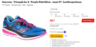 Saucony Triumph Iso 2 Purple Pink Silver voor €41,19 bij Bol