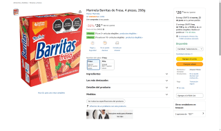 Barritas Fresa Marinela 268g por $26 | Oferta Amazon