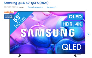 Samsung QE55Q6FA - 55 inch - 4K QLED - 2025 - Smart TV voor €399 bij Coolblue